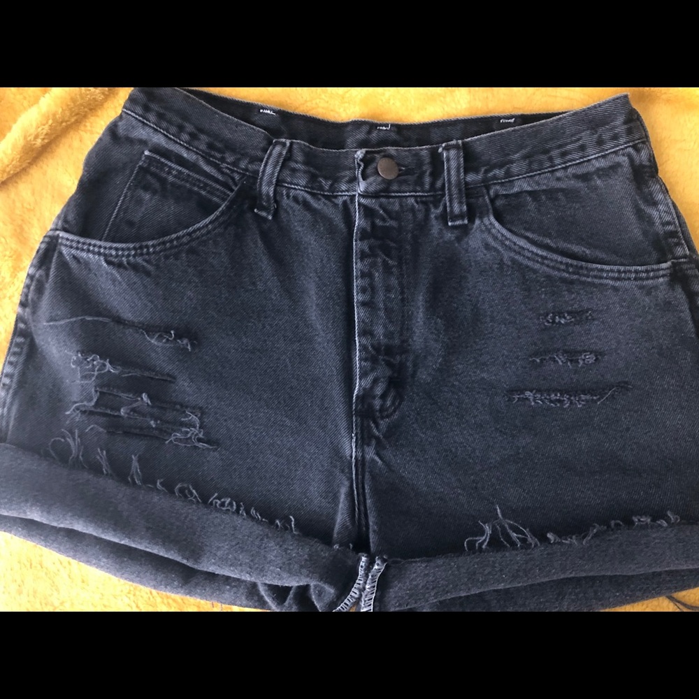 black high waisted jean shorts